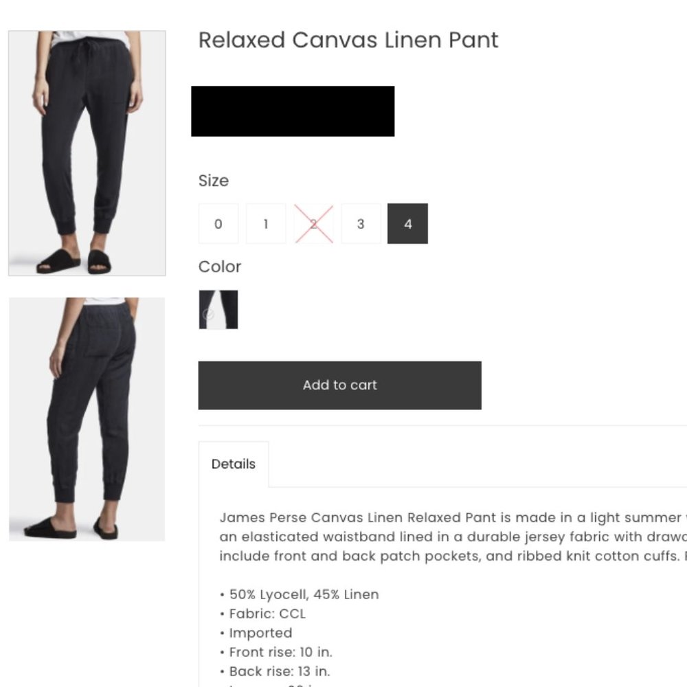 James Perse Mixed Media Joggers (size 4 L/XL)